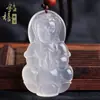 Pingente de Calcedônia Natural Nó de Bambu Peixe e Melão da Sorte, Mesmo Estilo do Xiaohongshu, Pingente de Ágata Tipo Gelo Raposa Fivela Colorida da Paz