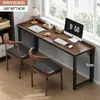Mesa Larga Estrecha Contra la Pared, Escritorio Rectangular Simple, Mesa de Estudio Doble, Escritorio de Computadora, Escritorio para Trabajar en Casa