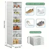 Caja de Zapatos Transparente Simple Transfronteriza Caja de Almacenamiento Plegable sin Instalación Zapatero Multicapa Armario de Almacenamiento de Zapatos de Plástico Fabricante
