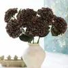 Flor Artificial de Hortensia Película de Impresión 3D Se Siente Hortensia Boda Decoración de Boda Sala de Estar Flor Decorativa Material de Flor Artificial