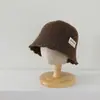 Chapéu de pescador estilo coreano para meninas, novo chapéu de tricô elegante para outono e inverno, chapéu bucket versátil da moda, chapéu de princesa transfronteiriço