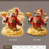 Dios de la Riqueza Pintura Colgante con Luz LED Pintura Decorativa para Vestíbulo Cinco Bendiciones Llegan Pintura de Lámpara de Pared Luminosa para Sala de Estar Comedor