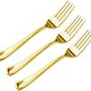 Em estoque comércio exterior jantar garfo plástico dourado garfo rosa ouro talheres descartáveis faca, garfo e colher terno atacado transfronteiriço