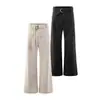 Pantalones de pierna ancha estilo Old Money con rayas y pliegues, Pantalones deconstruidos para primavera y otoño, Estilo casual unisex, Material de lana, Pantalones holgados para traje de hombre