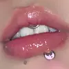 Lábio de lua de três cores unha de lábio aço inoxidável gota de óleo personalidade ornamento de lábio interno dente osso da orelha prego joia de perfuração de comércio exterior por atacado