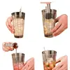 Vaso Batidor de Acero Inoxidable Set Batidor Herramienta Taza para Agitar Cóctel Té de Limón Batidor de Cócteles