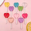 Lollipop Corazón de Resina Color Macarrón Estéreo Simulado Material de Joyería Hecho a Mano Colgante DIY Colgante