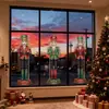 Decoraciones navideñas, soldados cascanueces, pegatinas electrostáticas para puertas de vidrio, decoraciones para ventanas y centros comerciales, creando una atmósfera festiva