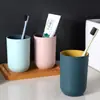 Copo Redondo de Plástico para Escova de Dentes Estilo Nórdico, Copo Simples para Lavar, Copo de Água Bicolor, Copo para Escova de Dentes