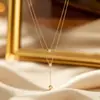 Collar de Acero de Titanio con Borla de Diamante Único de Doble Capa Estilo Bosque Ins Minimalista para Mujer, Estilo Celebridad de Internet de Lujo Ligero, Cadena de Clavícula Super Hada en Capas