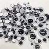 Ojos saltones móviles blancos y negros con respaldo autoadhesivo, pegatinas de ojos grandes y pequeños de animales hechas a mano, materiales para ojos de muñeca de juguete DIY