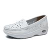 Zapatos de Enfermera con Cámara de Aire para Mujer Primavera y Verano Blancos de Suela Blanda Transpirables Zapatos de Enfermera Doctora con Cámara de Aire Antideslizantes de Cuña para Trabajo