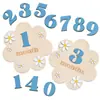 Venta Caliente Transfronteriza Flores para Bebé Placa de Meses Hito de Madera Accesorios para Fotos Conmemorativas de Madera Registro de Crecimiento de Cumpleaños