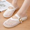 Pantuflas Nuevas de Malla Transpirable con Puntera para Verano para Mujer, para Exterior, Pantuflas Francesas Planas para Perezosas, Pantuflas de Medio Pie