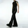 Pantalones de campana con lentejuelas para hombre de nuevo estilo transfronterizo Ropa para actuación en escenario Pantalones de traje casual a la moda Dorados Plateados Negros