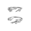 Anel Meteoro de Zircônia Estrela Prata Esterlina Original S925 Simples Luxo Estilo High-End Anel de Dedo Joias de Prata de Nicho Atacado