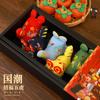 Qian Li Bolsita Tradicional Hecha a Mano Bordado Tridimensional Tela Tigre Paz Bolsa Vacía Producto Terminado Regalo del Festival del Bote del Dragón
