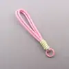 Lanyard para Teléfono de Bloques de Color Cuerda Enrollada de Poliéster Llavero Colgante Muñeco de Peluche DIY Colgante para Bolso Accesorios