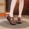 Zapatos retro de suela gruesa huecos transpirables para exteriores de comercio exterior transfronterizo para primavera y verano, zapatos nuevos de moda de suela blanda para madres de mediana edad y ancianas