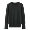 Ropa Nueva de Mujer Color Sólido Casual Simple Estilo Básico Cuello Redondo Tejido 885117