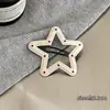 Pinza BB para niña horquilla de estrella de cinco puntas tocado 2024 nuevo blanco y negro ola flequillo pelo roto accesorios para el cabello pinza para el pelo blanco