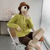 Suéter de tricô casual solto e macio estilo coreano para mulheres, novo top jaqueta cardigã de tricô preguiçoso outono e inverno 2026
