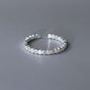 Nalan S925 Prata Esterlina Nicho Design Geometria Irregular Círculo Simples Textura Lava Anel Quadrado R02323