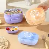 Lancheira Casual Estudante de Plástico de Camada Simples e Dupla com Tampa, Lancheira Portátil para Trabalhadores de Escritório, Lancheira para Salada de Frutas