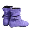 Botas de caña media planas de talla grande para mujer de comercio exterior otoño e invierno, botas de gamuza para mujer para Amazon, Wish y tiendas en línea independientes