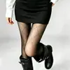 Medias Negras Transparentes con Patrón de Diamantes para Mujer, Primavera y Otoño, Alta Transparencia, Medias Negras Sexy Anti-enganches, Adecuadas para Combinar con Botas