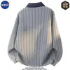 Sudadera tipo polo de manga larga con media cremallera, diseño moderno de alta calidad, marca NASA, para hombre, otoño, top casual