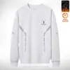 Sudadera de otoño e invierno para hombre, corte holgado, forro polar, engrosada, sin capucha, cuello redondo, manga larga, talla grande, moderna y versátil