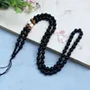 Venta al por mayor del fabricante Cordón Tejido Grueso Imitación Obsidiana Negra Joyería Dorada Jade Colgante de Jade Cordón Colgante Cordón para el Cuello