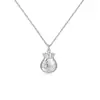 Collar con colgante de bolsa de la suerte de plata pura