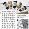 Calcomanías para Uñas de Estrella de Cinco Puntas de Celebridad de Internet Clásico Blanco y Negro Color Puro Recortadas Calcomanías de Estrella Decoración de Uñas DIY con Dorso Adhesivo