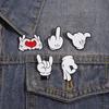 Divertido Patrón de Dibujos Animados Gesto Que Amor Insignia de Personalidad Bolsa Ropa Accesorios Versátiles Broche