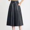 Falda de Cuero con Hebilla Vintage para Mujer, Otoño 2026 Nueva Falda de Cintura Alta Ajustada al Cuerpo que Resalta las Caderas, Falda Lápiz de Longitud Media Adelgazante