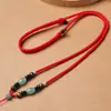 Cadena de Suéter con Cuerda para Colgante de Cuenta Dzi de Ágata Calcedonia Colgante de Jade Amuleto de Buda Cuerda Roja Venta Directa de Fábrica