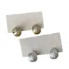 Pendientes Metálicos de Zirconia Estilo Ráfaga de Estrella Cepillados Tipo Frijol de Lujo Ligero y de Gama Alta para Mujer Moda Elegante de Nicho Pendientes de Moda