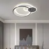 Luminária de teto protetora para os olhos com moldura quadrada multicamadas, luminária de sala de estar estrelada, luminária de teto LED retangular simples moderna em preto e branco