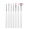 Unha ferramentas de unha Haste Branca 7 conjuntos conjunto de pincéis de unha caneta para pintar unhas caneta de pintura caneta broca de fototerapia