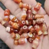 Jarrón de Sardónice Rojo Jade Cuentas Sueltas Ágata Flor Roja con Agujero Jarrón Estéreo Accesorios para Joyería DIY Cuentas Hechas a Mano