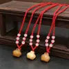 Collar de cuentas de jade con cuerda roja y topacio en maceta, collar de jade, collar de jade, collar de topacio, joyería con collar de cuerda
