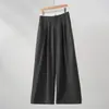 Pantalones de traje para mujer color caqui estilo 'old money', estilo fino de otoño, con caída, de alta gama, de cintura alta, pierna ancha, pantalones largos casuales para mujer
