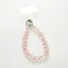 Cadena de Teléfono Móvil de Gama Alta Kc-1 con Cuentas de Fresa de Cristal, Lanyard de Teléfono Hecho a Mano con Cuentas, Cadena Corta para Muñeca, Estilo de Alta Gama para Mujer
