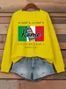 Moletom com Estampa Rome City Love Feminino Gola Redonda Roupa Versátil Suéter de Outono Casual Caimento Solto