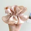 Anillo para el pelo de intestino grueso plisado multicapa perezoso de principios de primavera, flor para la cabeza con textura de cuadros atmosférica, cuerda para el pelo elegante perezosa, cintura