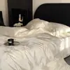 Juego de Cuatro Piezas de Algodón de Fibra Larga Xinjiang 100s Lujo Ligero Sensación de Alta Gama Algodón Puro Alto Recuento de Hilos Todo Algodón Satén Jacquard Funda Nórdica Ropa de Cama