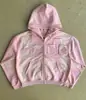 Sudadera con Capucha de Retazos Suelta de Moda Estilo Europeo y Americano con Aspecto Vintage, Unisex, Estilo Callejero Personalizado con Diseño de Cremallera