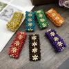 Pulsera bohemia vintage de hilo elástico con cuentas de madera, pulsera tejida a mano de estilo étnico popular transfronterizo